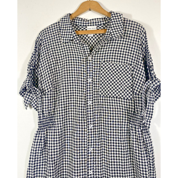 Ava & Viv Black and White Checkered Midi Dress - Picture 2 of 10